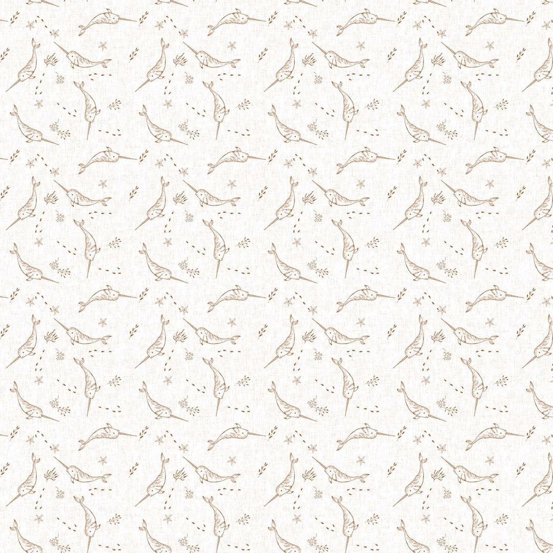 Figo - Calm Waters - Narwhals Cream Figo Fabrics 