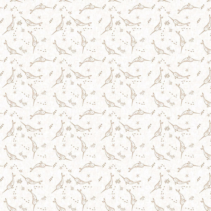 Figo - Calm Waters - Narwhals Cream Figo Fabrics 