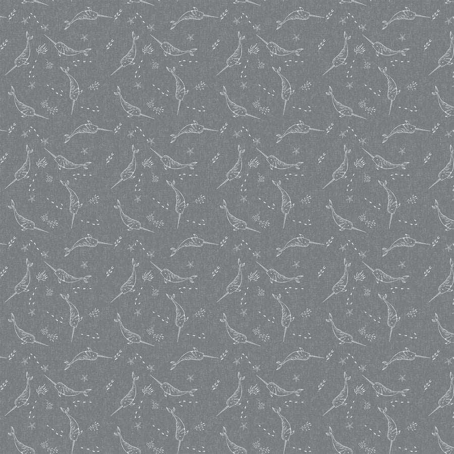 Figo - Calm Waters - Narwhals Gray Figo Fabrics 