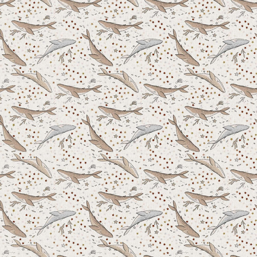 Figo - Calm Waters - Whales Cream Figo Fabrics 