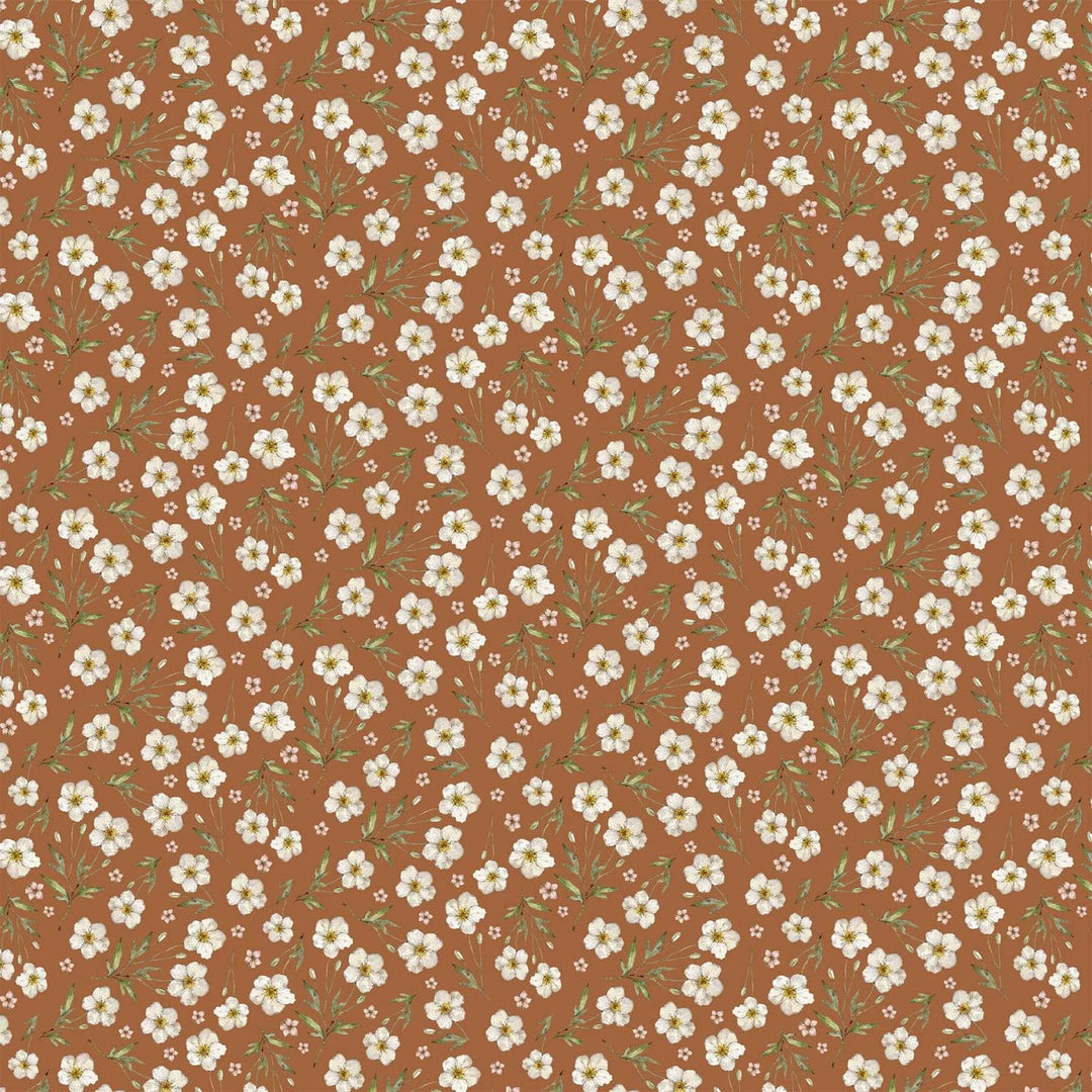 Figo - Heavenly Hedgerow - White Flowers Gold Figo Fabrics 