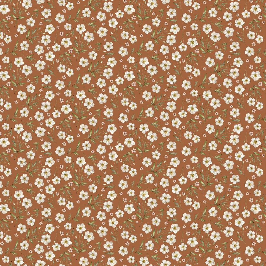 Figo - Heavenly Hedgerow - White Flowers Gold Figo Fabrics 