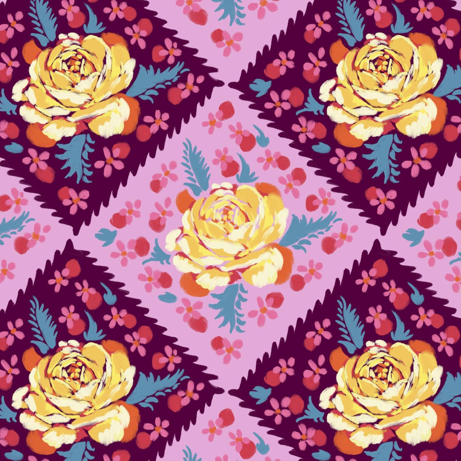 FreeSpirit - Fluent - Rose Tile Plum FreeSpirit Fabrics 