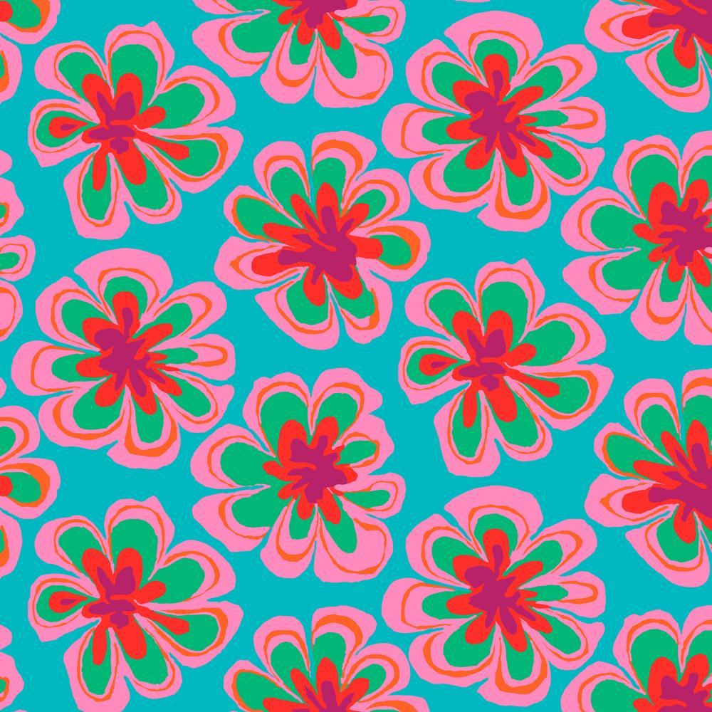 Kaffe Collective Feb 2023 - Funky Flora Aqua PWBM011.AQUA