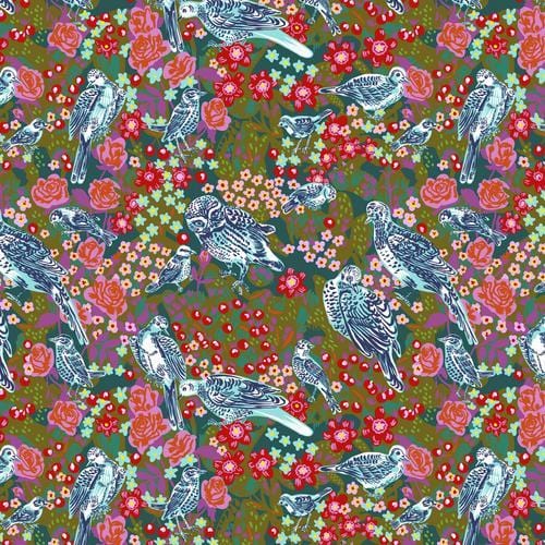 Mon Jardin - Field Flock Green FreeSpirit Fabrics 