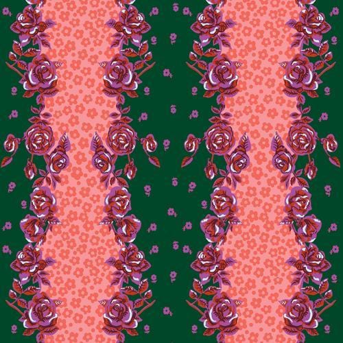 Mon Jardin - Rose Stripe Blue FreeSpirit Fabrics 