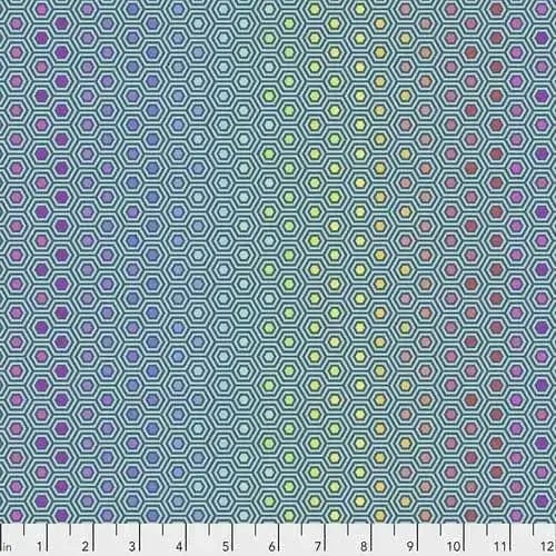 FreeSpirit - Tula's True Colors - Hexy Rainbow Peacock FreeSpirit Fabrics 