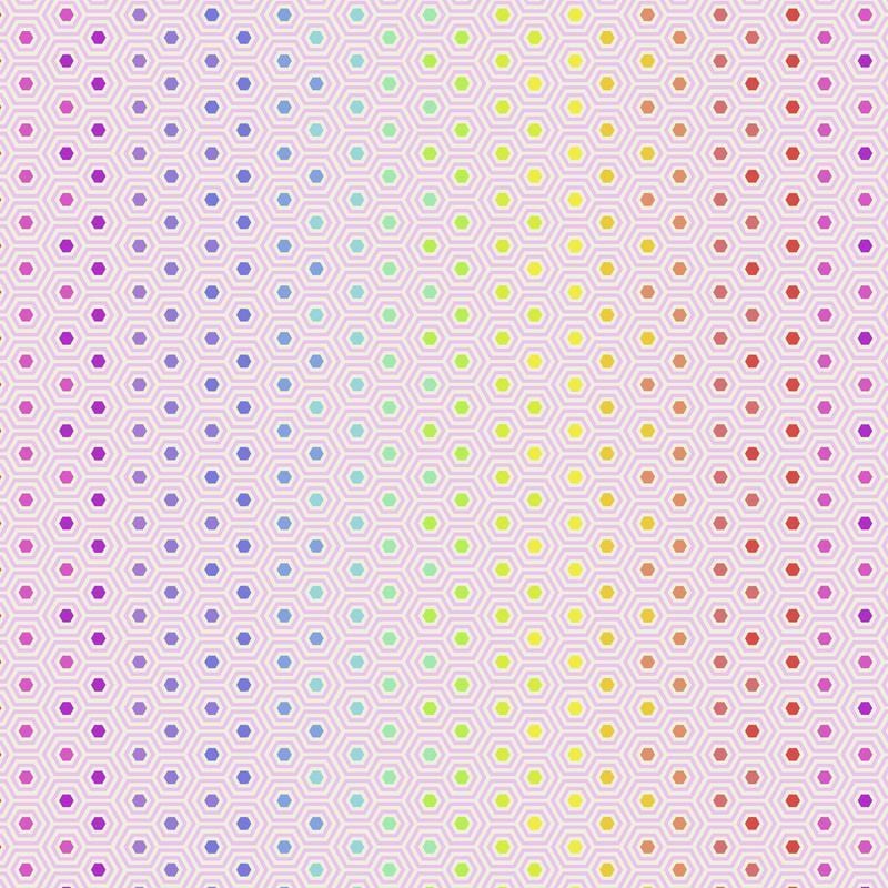 Tula's True Colors - Hexy Rainbow - Shell FreeSpirit Fabrics 