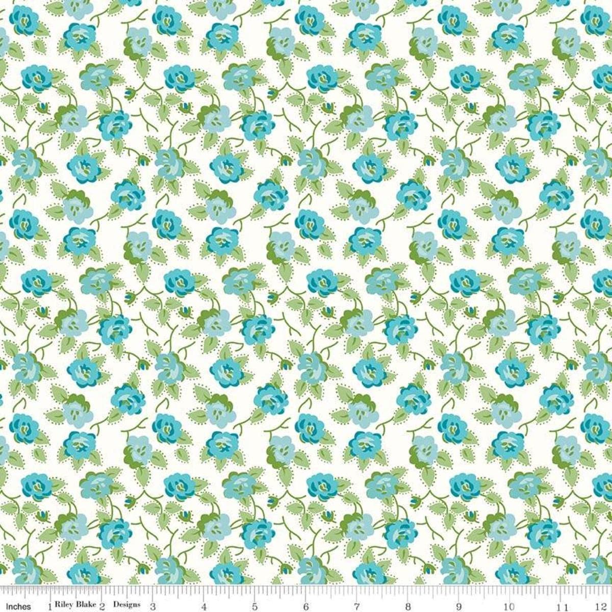 Granny Chic -  Dishes Blue Riley Blake 
