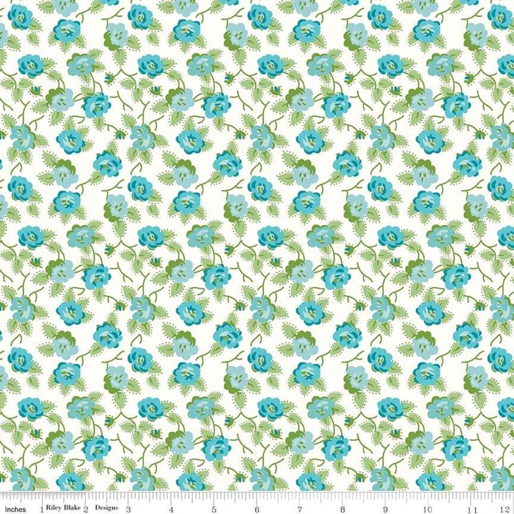 Granny Chic -  Dishes Blue Riley Blake 