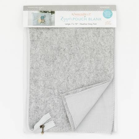 Heather Grey Felt Zipper Pouch Checker Distributors 