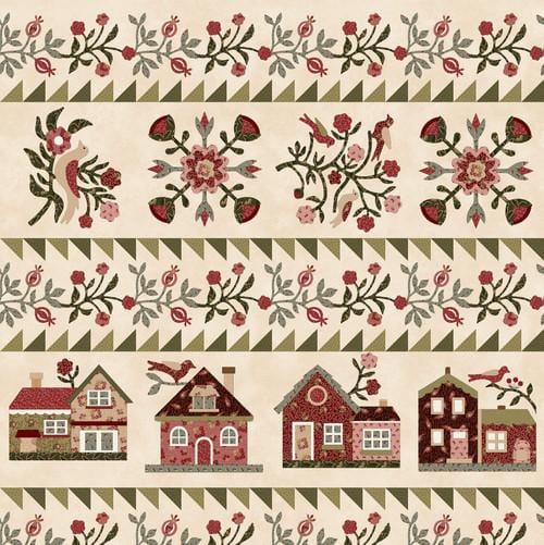 The Fox Homestead - Border Stripe Cream Henry Glass & Co 