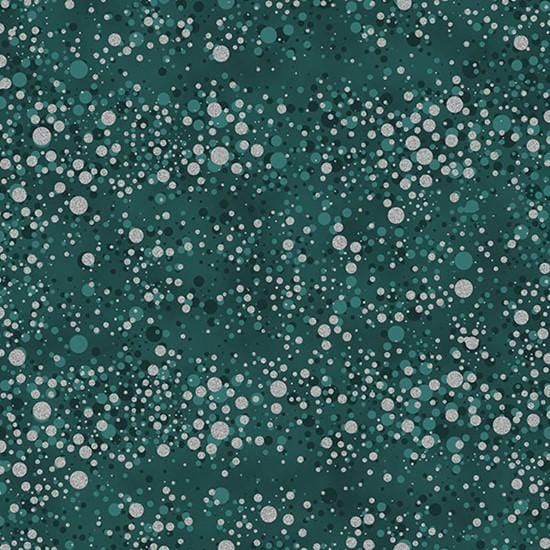 Hoffman - Fly Home for Winter - Scattered Dots Teal Silver Hoffman Fabrics/CIT 