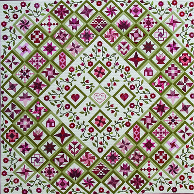 Image of Anniversary Sampler quilt.