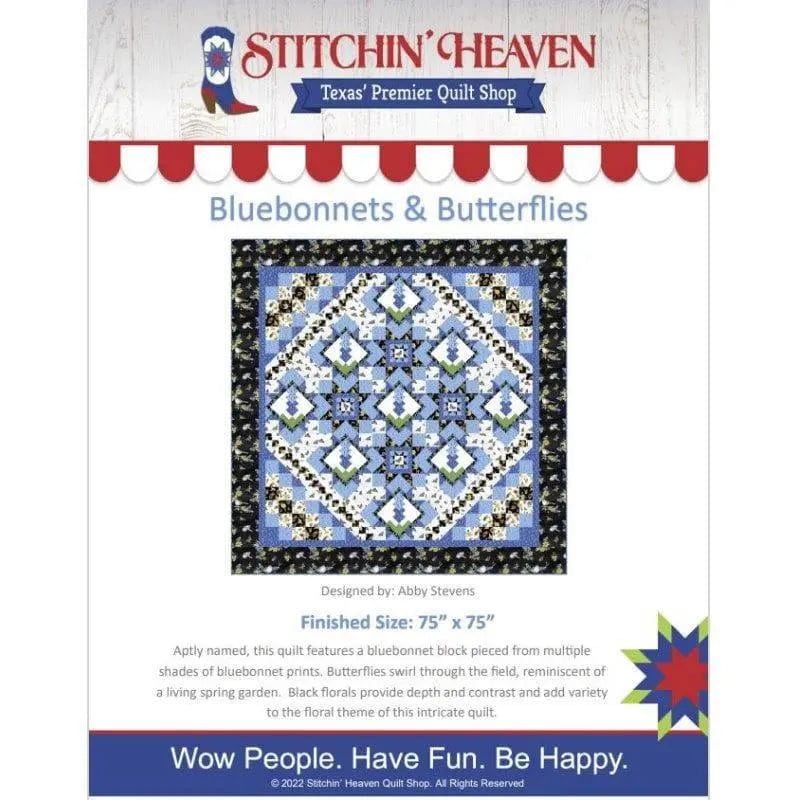 Bluebonnets & Butterflies Digital Quilt Pattern by Stitchin' Heaven IN HOUSE 