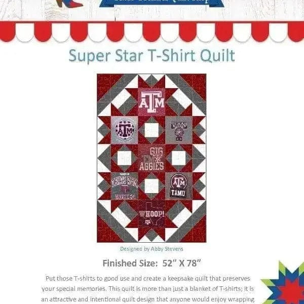 Digital Download - Super Star T-Shirt Quilt Pattern IN HOUSE 