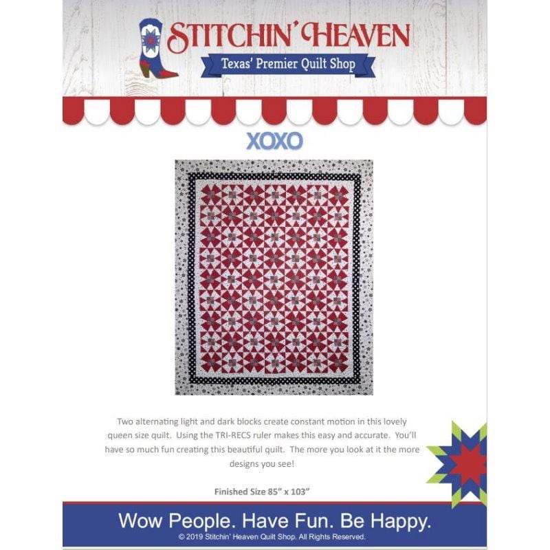 Digital Download - XOXO Pattern by Stitchin' Heaven IN HOUSE 