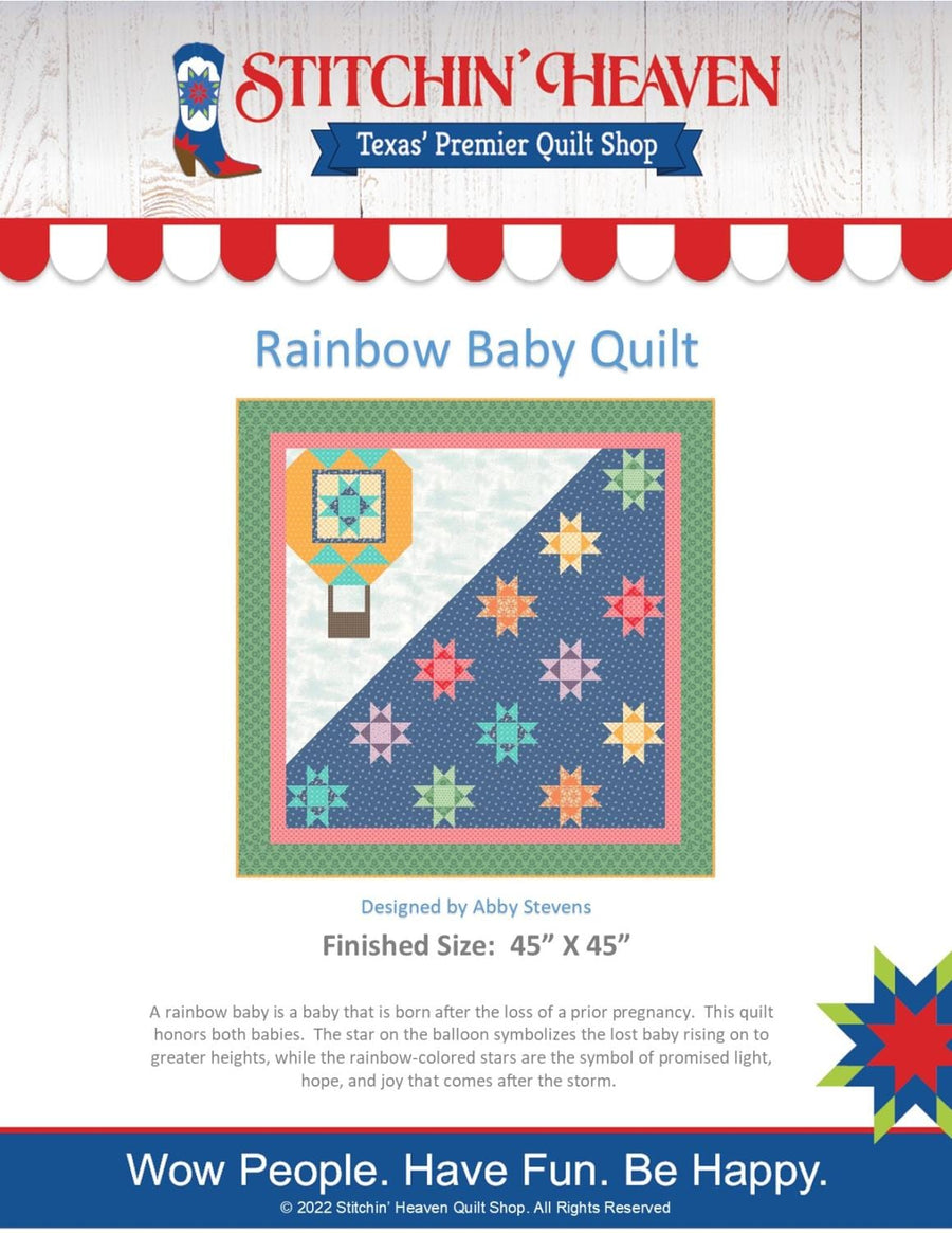 Rainbow Baby - Printed Quilt Pattern by Stitchin' Heaven IN HOUSE 