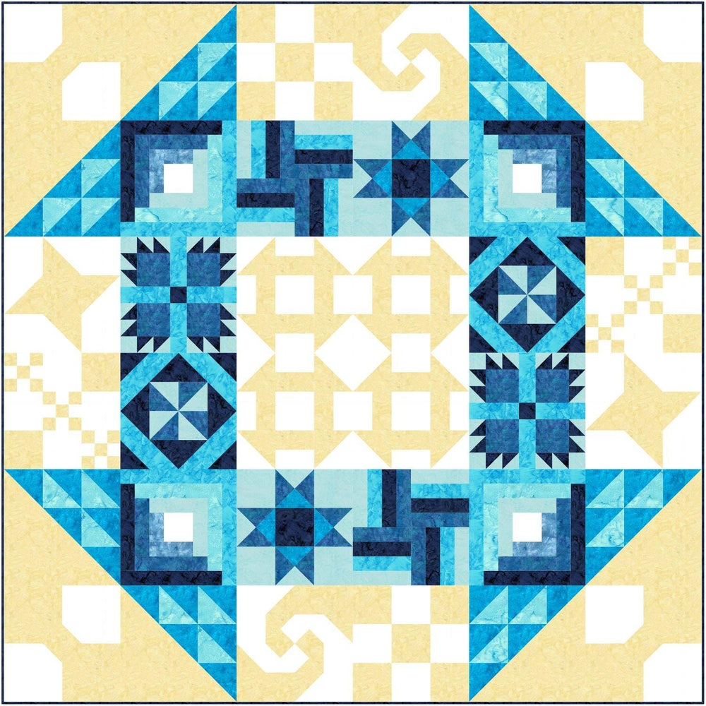 Schoolhouse Dash Blue Pre-Cut Quilt Kit SCHLHSDSHBLU-QK