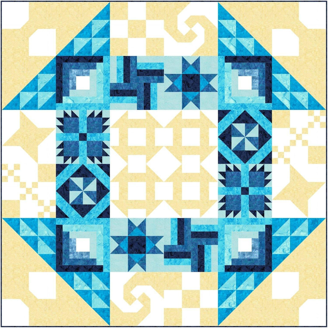 Schoolhouse Dash Blue Pre-Cut Quilt Kit SCHLHSDSHBLU-QK