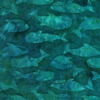 Calm Lagoon - Whales - Dark Lagoon Island Batik, Inc. 