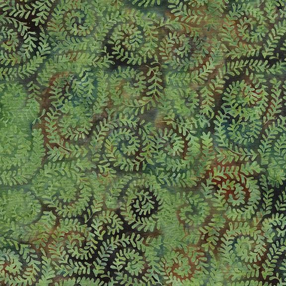 Evergreen & Pine - Spiral Leaves Eucalyptus Island Batik, Inc. 