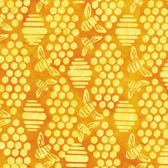 Island Batik - Bee Honeycomb Orange Pumpkin Island Batik, Inc. 