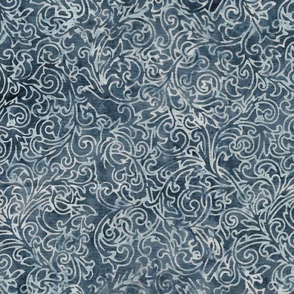 Island Batik - Flourish Swirl Blue Ocean Island Batik, Inc. 