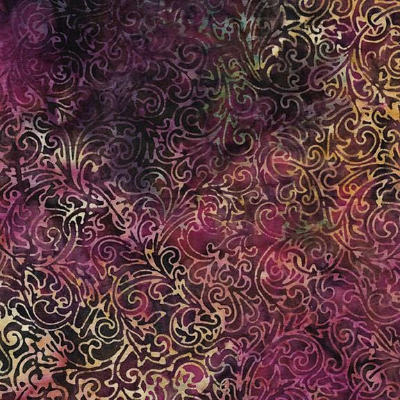 Midnight Glow- Flourish Swirl Multi Concord Island Batik, Inc. 