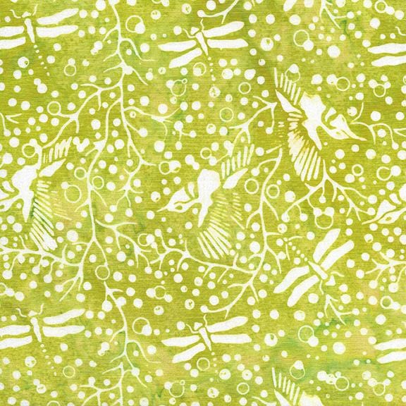 Moutain Gems - Dragonfly Lemon Lime Island Batik, Inc. 