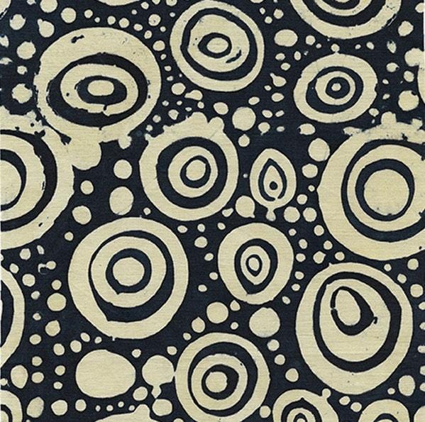 Tan Circles Black Island Batik, Inc. 