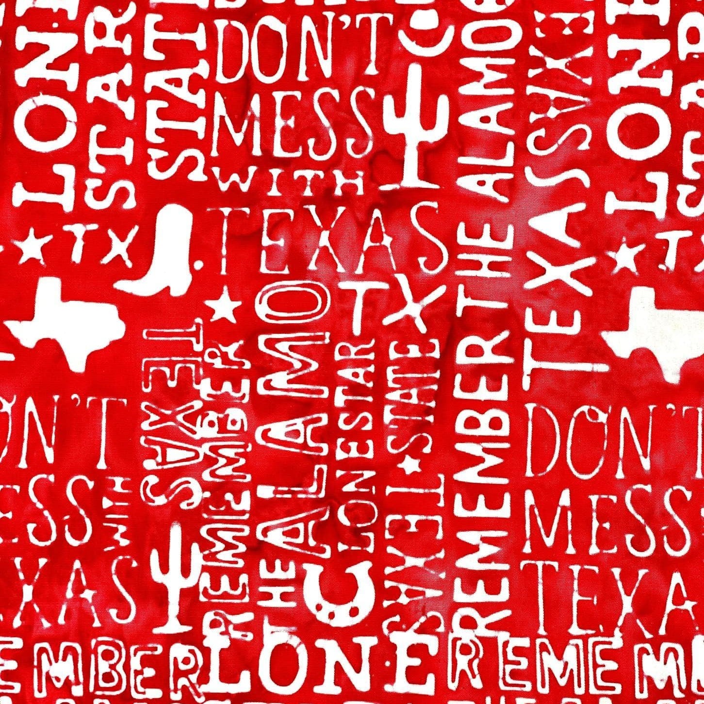 Texas Our Texas 2 - Texas Text 2 Cherry Island Batik, Inc. 