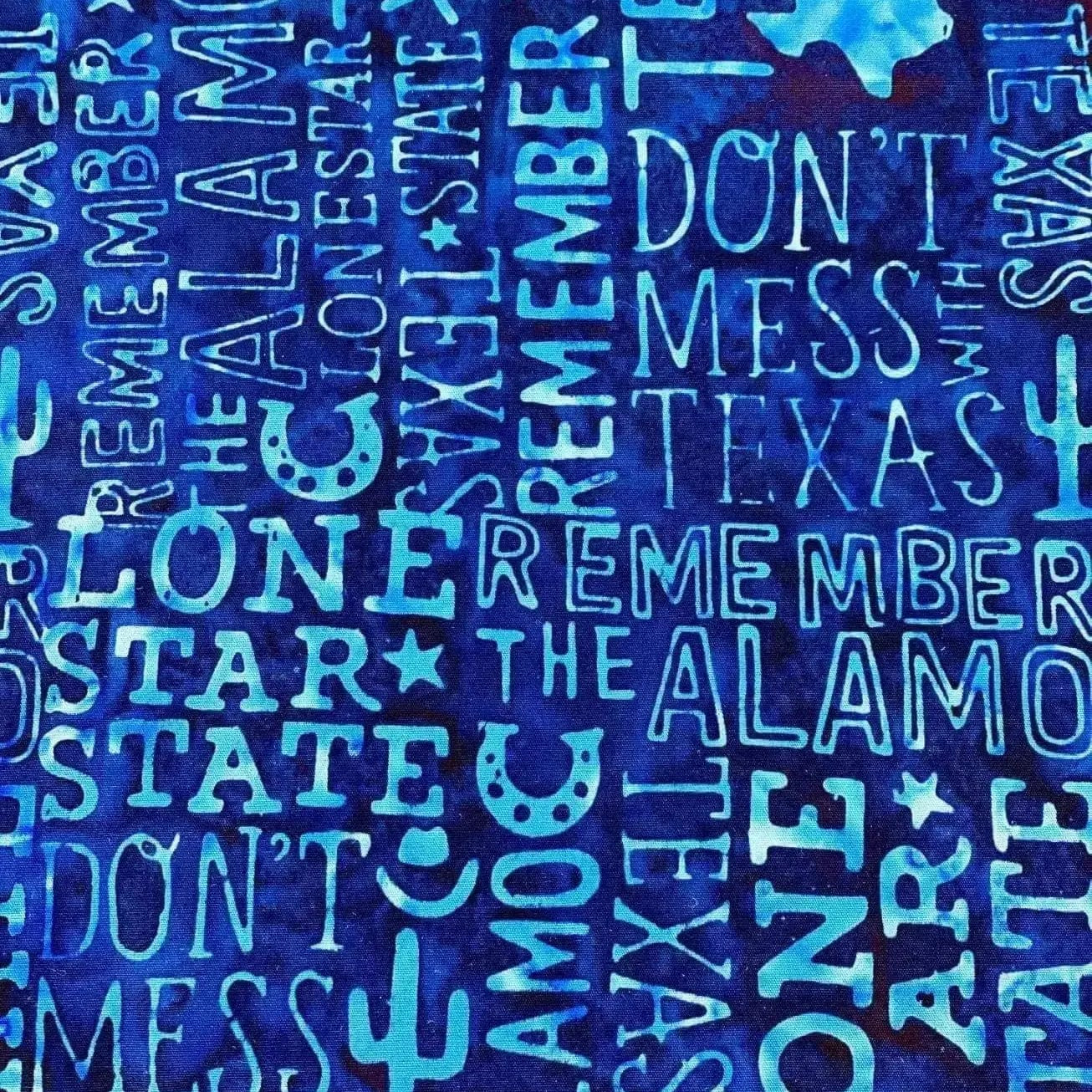 Texas Our Texas 2 - Texas Text 2 Blue Island Batik, Inc. 