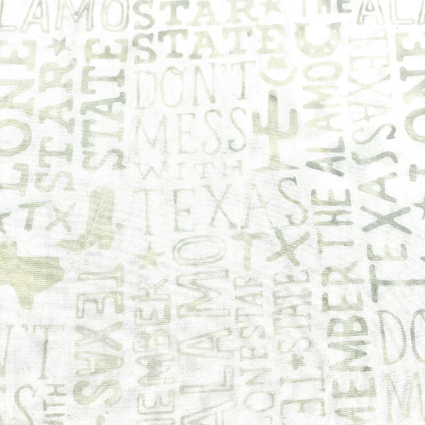 Texas Our Texas 2 - Texas Text 2 Whipped Cream Island Batik, Inc. 
