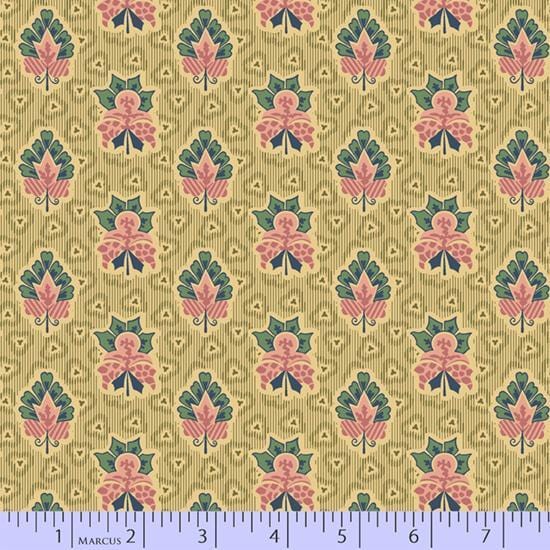Journey to America - Pink Leaves Choice Fabrics 