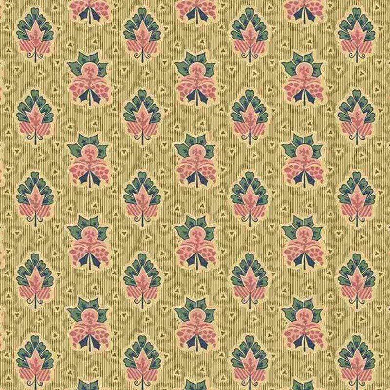 Journey to America - Pink Leaves Choice Fabrics 