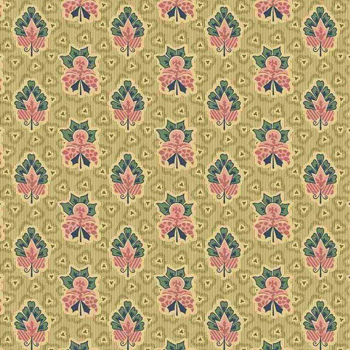 Journey to America - Pink Leaves Choice Fabrics 