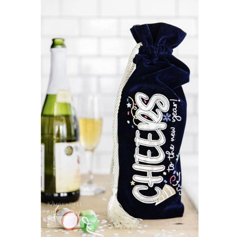 Fill in the Blank - November Velvet Wine Bag - Navy Kimberbell Designs 