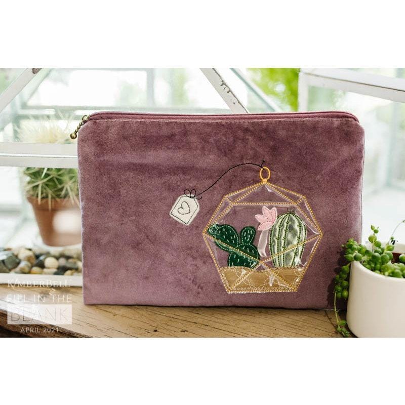 Large - Amethyst - Plain Velveteen Zipper Pouch Kimberbell Designs 