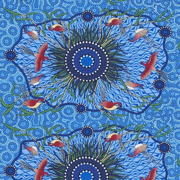 Aboriginal Designs - Mirram Mirram Aka Red M & S TEXTILES AUSTRALIA 