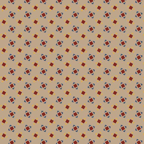 Favorite Fibers - Squares Tan Marcus Fabrics /NOT CIT 