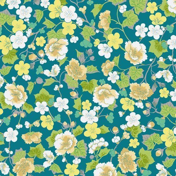 Marcus Fabrics - Greenhouse Garden -  Growing Dark Blue Marcus Fabrics /NOT CIT 