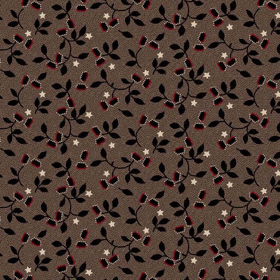 Marcus Fabrics - Material Madders - Star Vine Black Marcus Fabrics /NOT CIT 