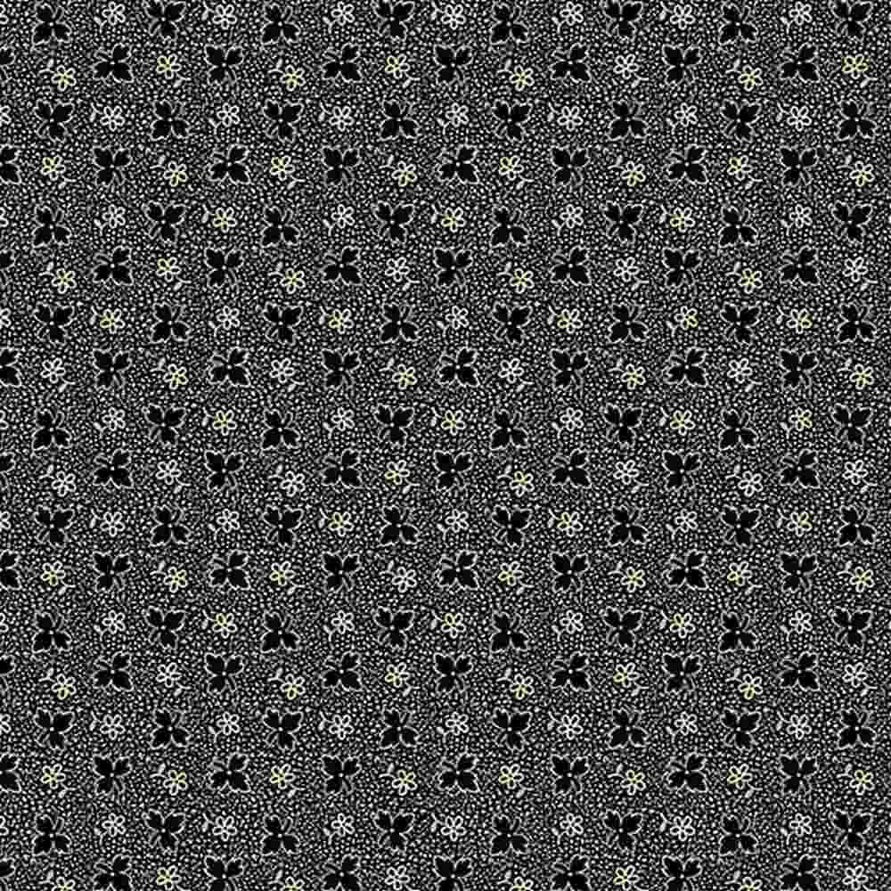 Marcus Fabris - Midnight Lace - Leaf Flower Black Marcus Fabrics /NOT CIT 