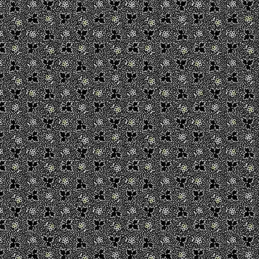 Marcus Fabris - Midnight Lace - Leaf Flower Black Marcus Fabrics /NOT CIT 