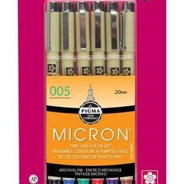 Micron Pen 6 Color Set 005 .20mm BREWER 