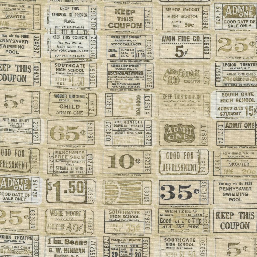 Junk Journal - Vintage Tickets Parchment MODA/ United Notions 