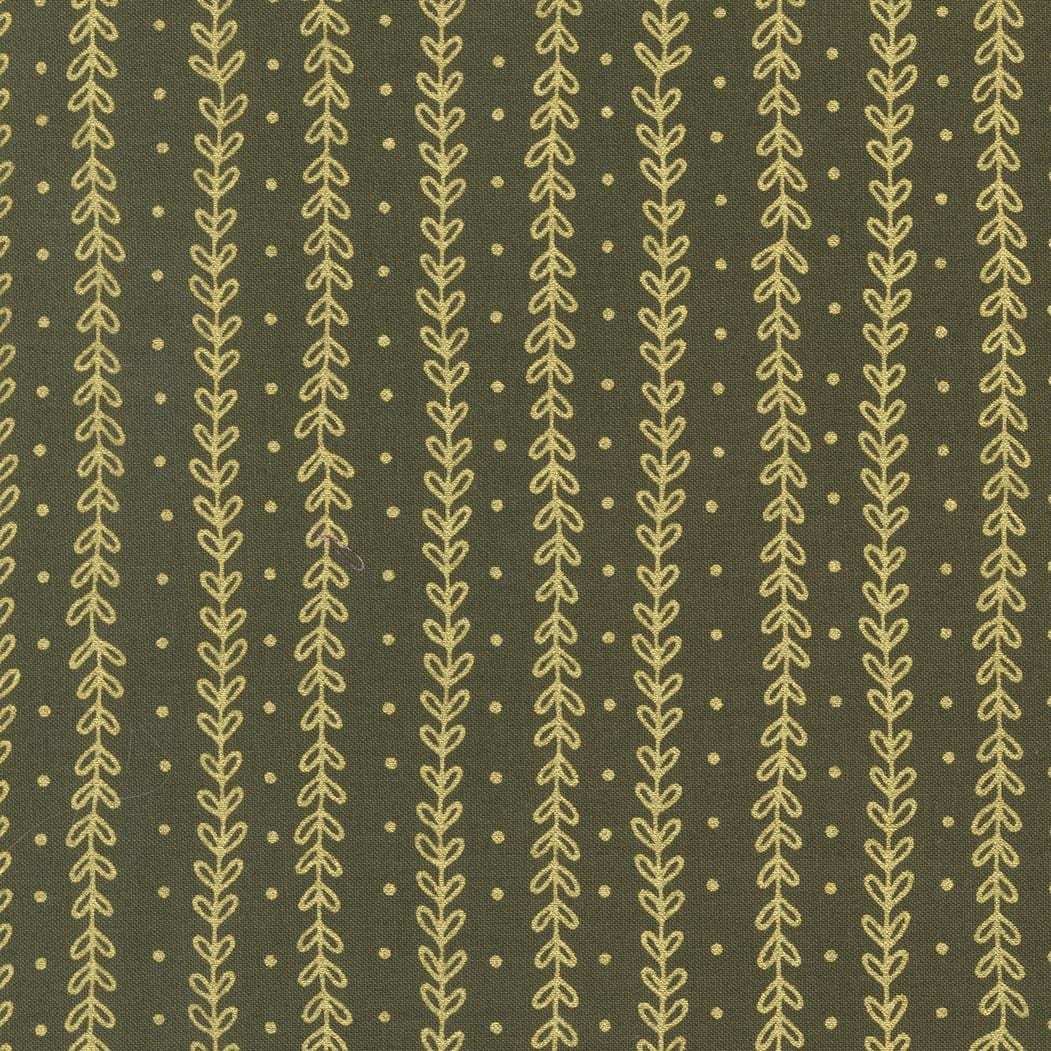 Meadowmere - Petal Stripes Forest Metallic MODA/ United Notions 