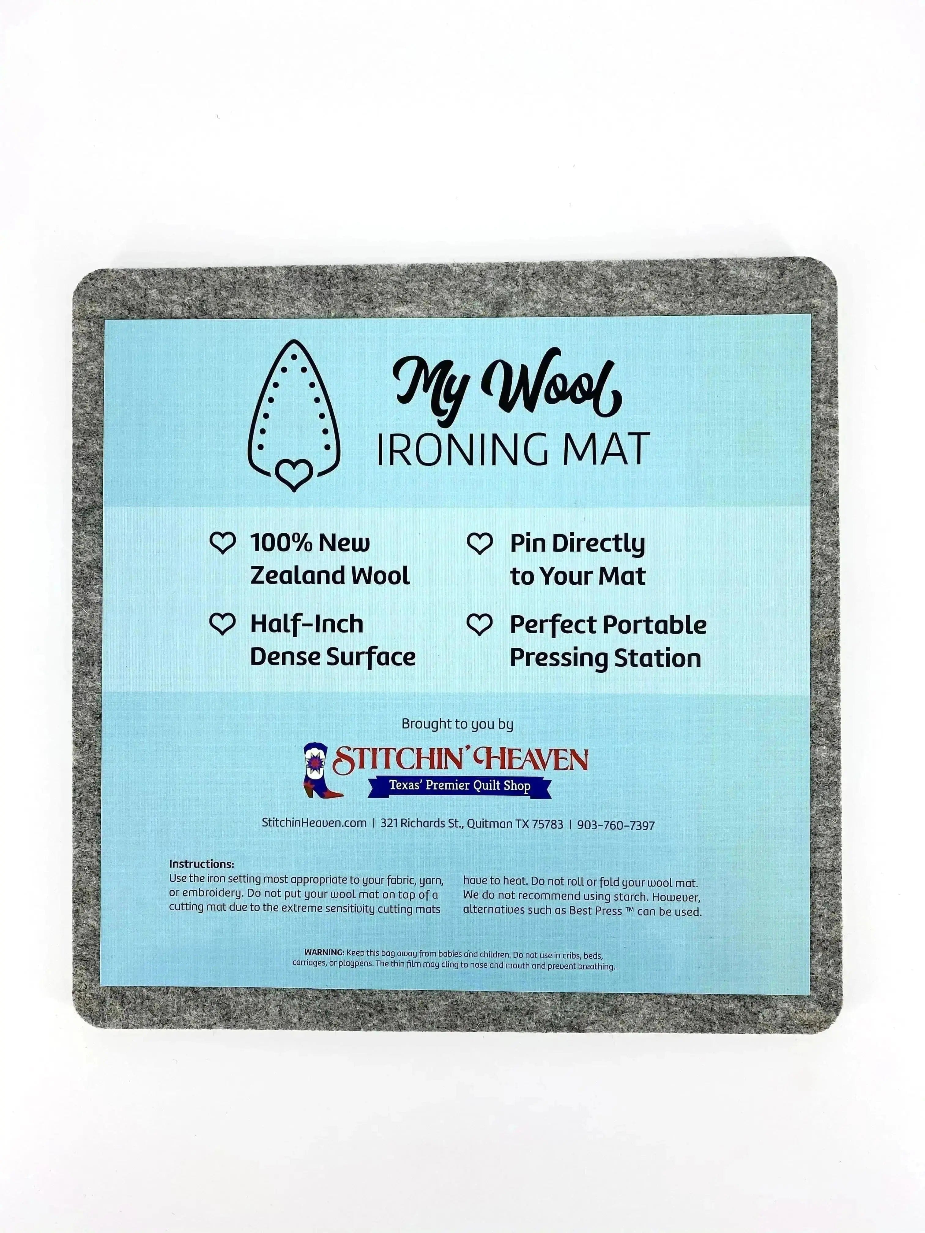 Precision Quilting Tools 13.5 x 13.5 Wool Ironing Mat - 100% New Zealand Wool Pressing Pad, Portable for Quilting Guilds and Classes!