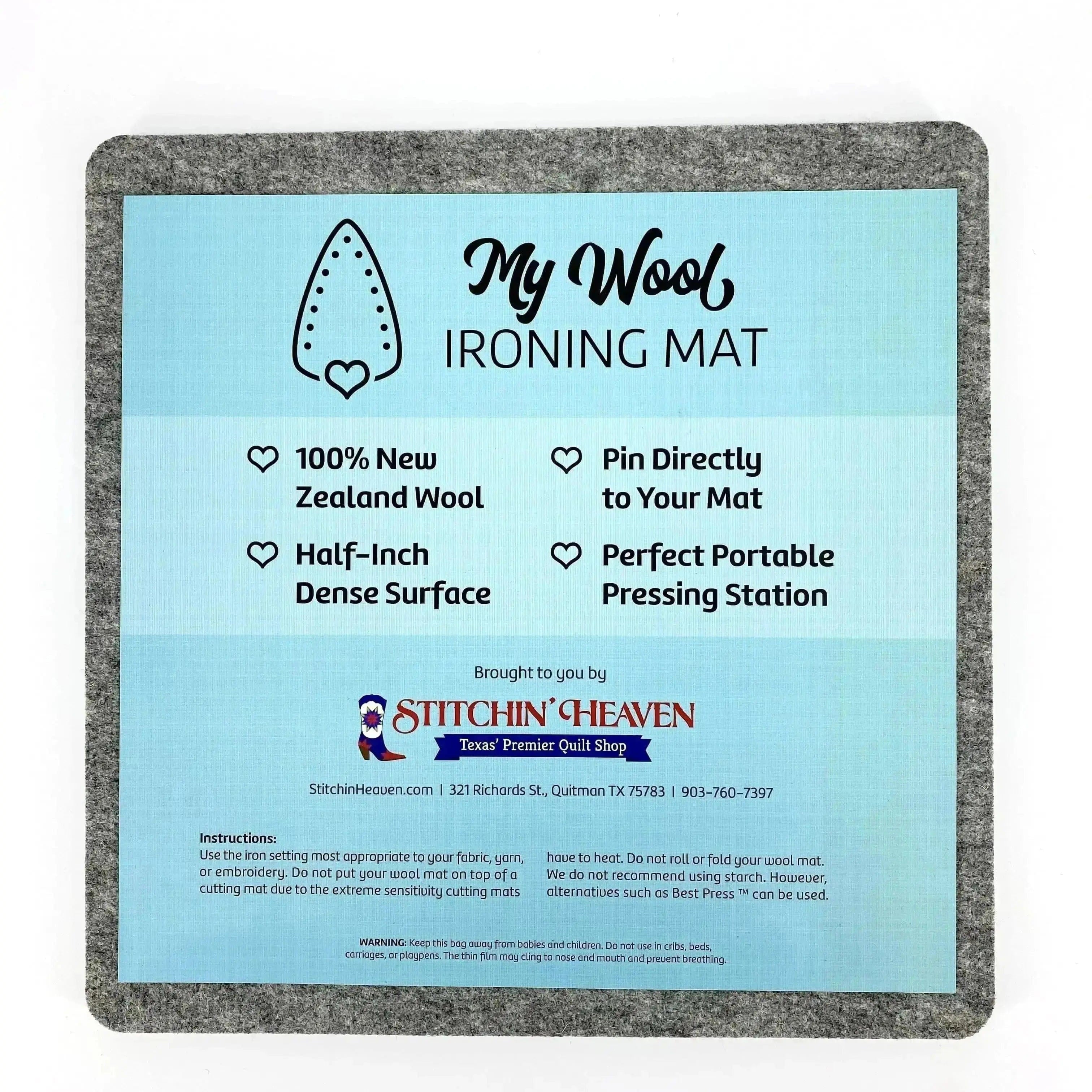 My Wool Pressing Mat - 13.5" x 13.5" NanGong Warner Felt Co., Ltd. 